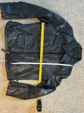 Black Rivet Women's Deep Dark Blue Leather Bomber Jacket